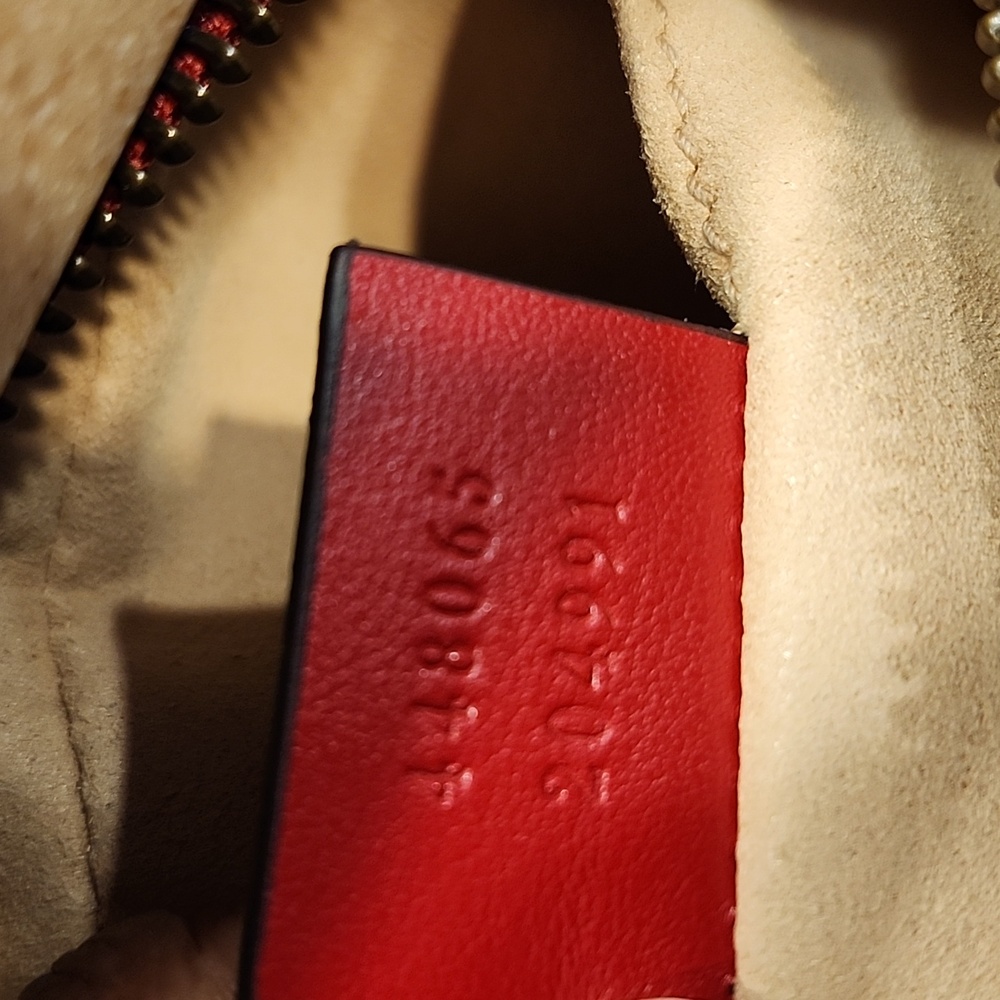 Gucci Marmont Red Camera Bag Chevron Quilt Leather Crossbody Bag W/Gold Accents - Picture 14 of 16